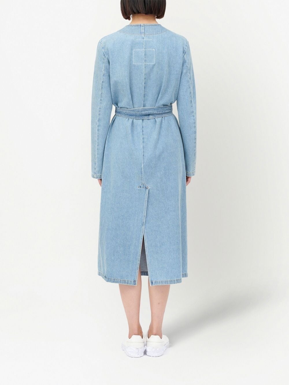 denim belted trench coat - 4