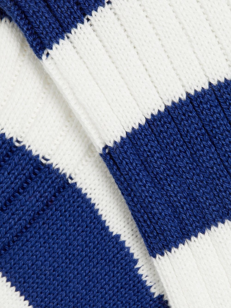 Mackintosh INK AND WHITE STRIPED COTTON SOCKS outlook