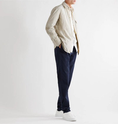 Aspesi Faux Suede-Trimmed Shell Overshirt outlook