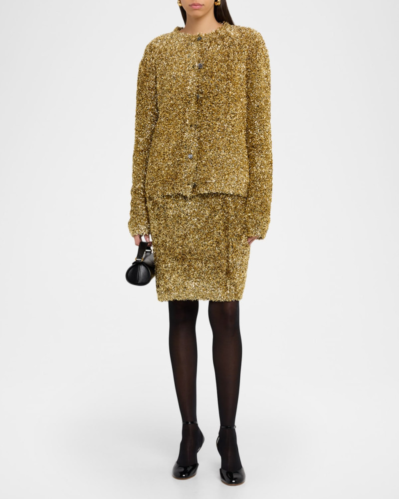 ZANKOV Moro Metallic Textured Pencil Skirt outlook