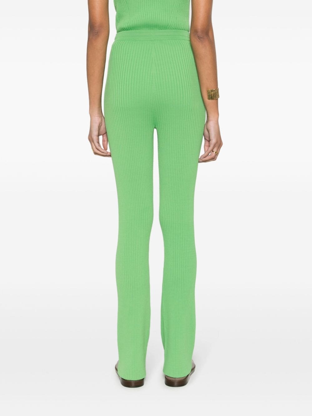 Cornelie ribbed-knit flared trousers - 4