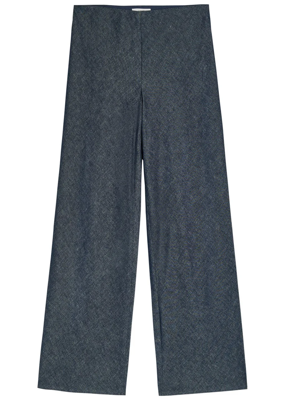 Vince Colette Wide-leg Chambray Trousers - 1