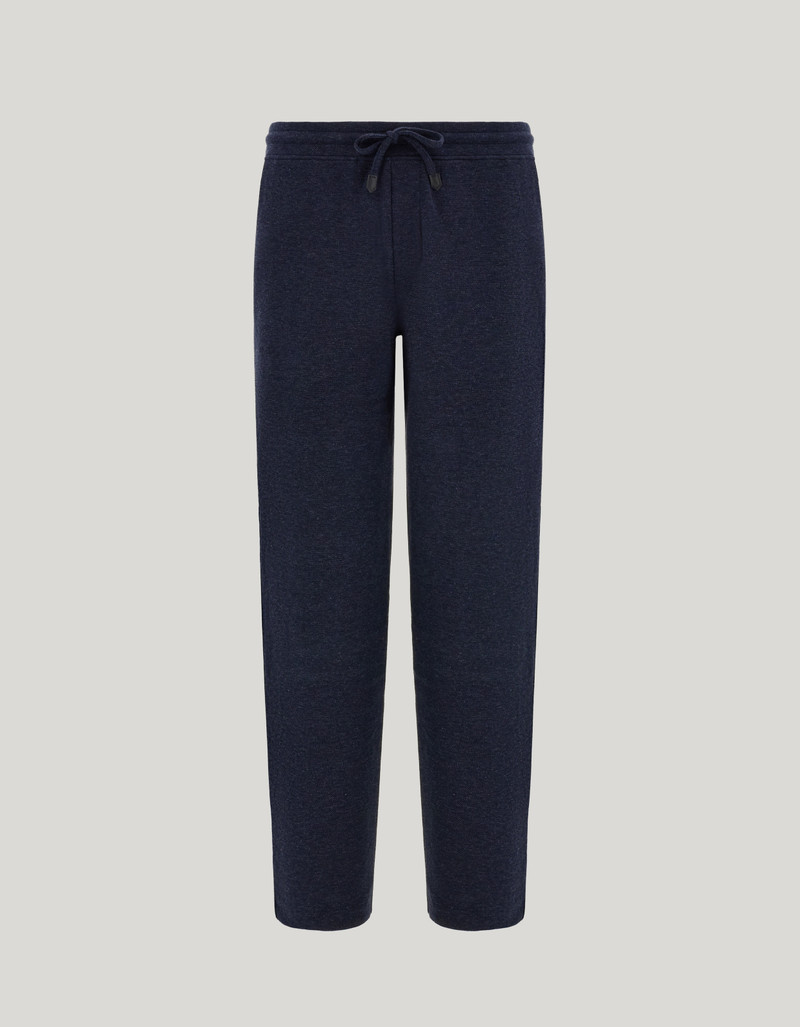 DOUBLE-FACED SOFT COTTON NAVY BLUE PANTS 1