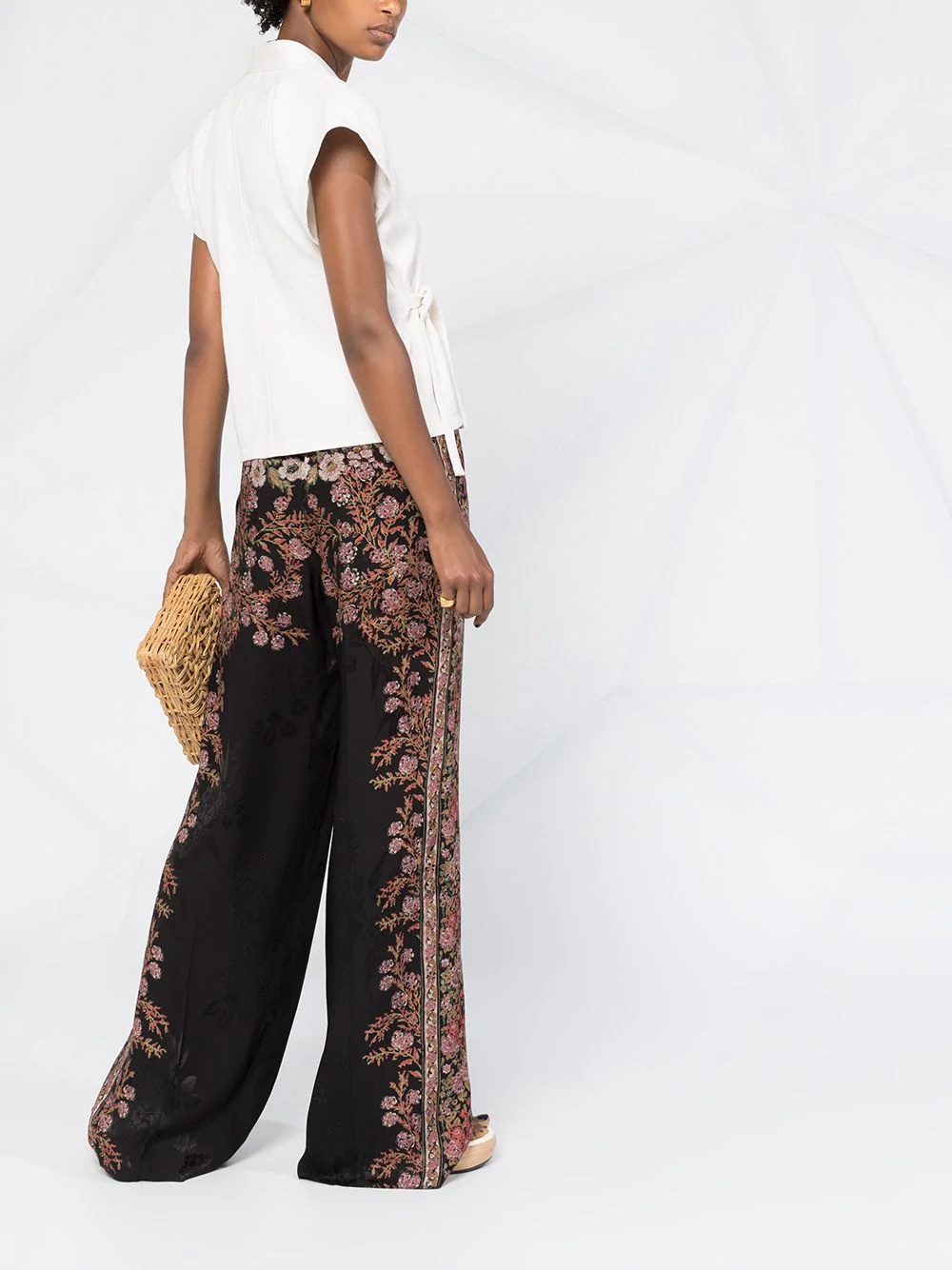 floral-print wide-leg trousers - 6