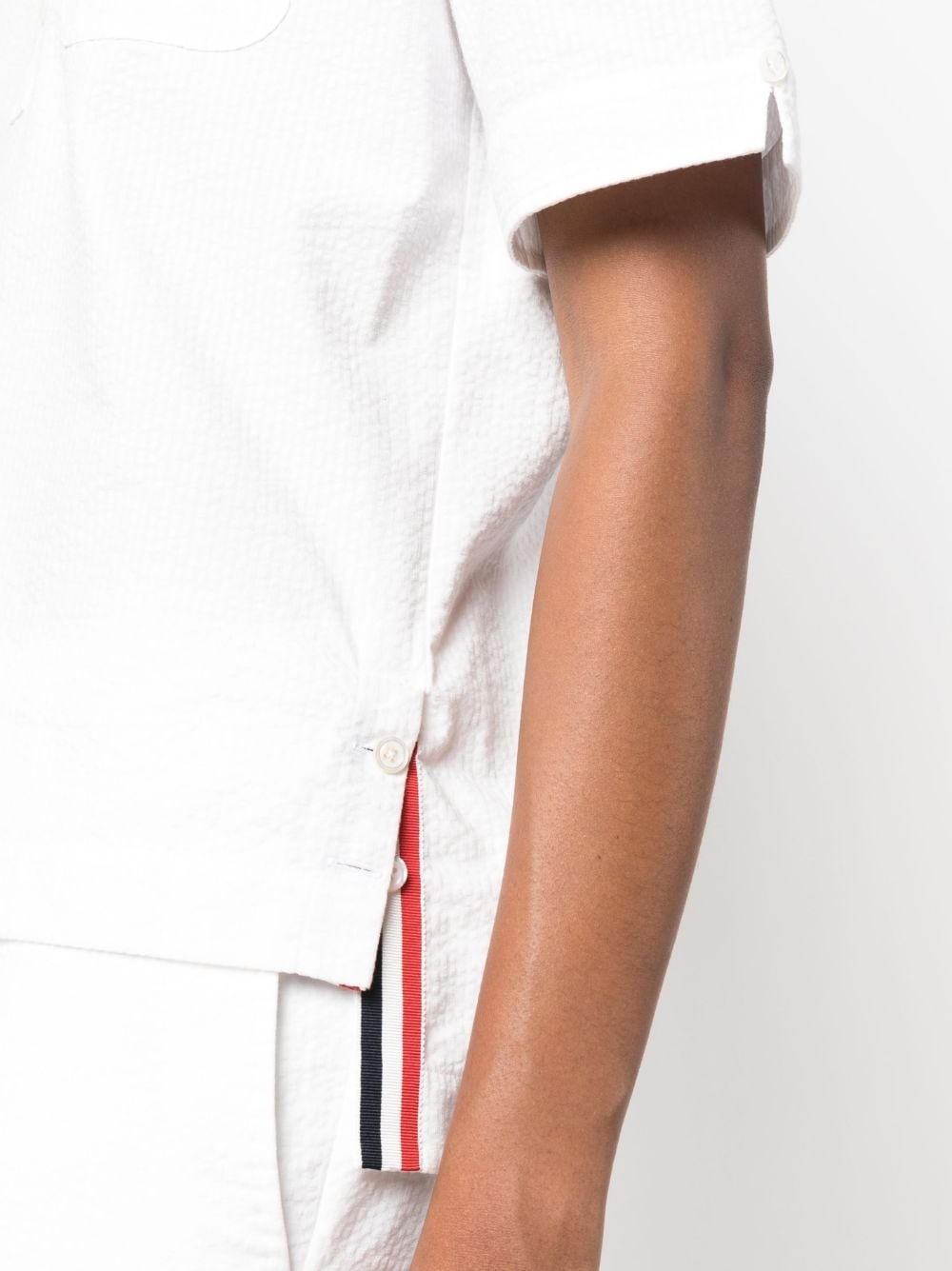RWB-stripe seersucker polo top - 5