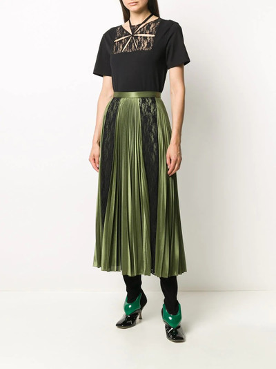 Christopher Kane  lace panelled pleated skirt  outlook