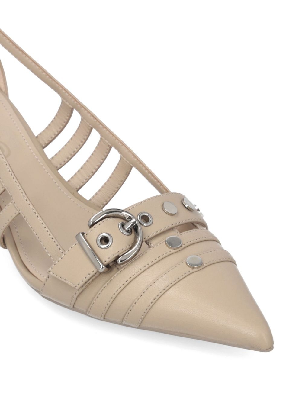 multi-straps leather pumps - 6