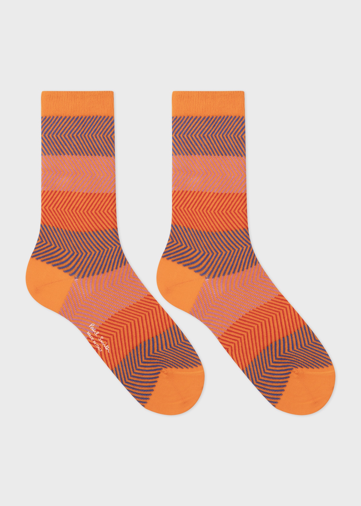 Women's Orange Zigzag Socks - 2