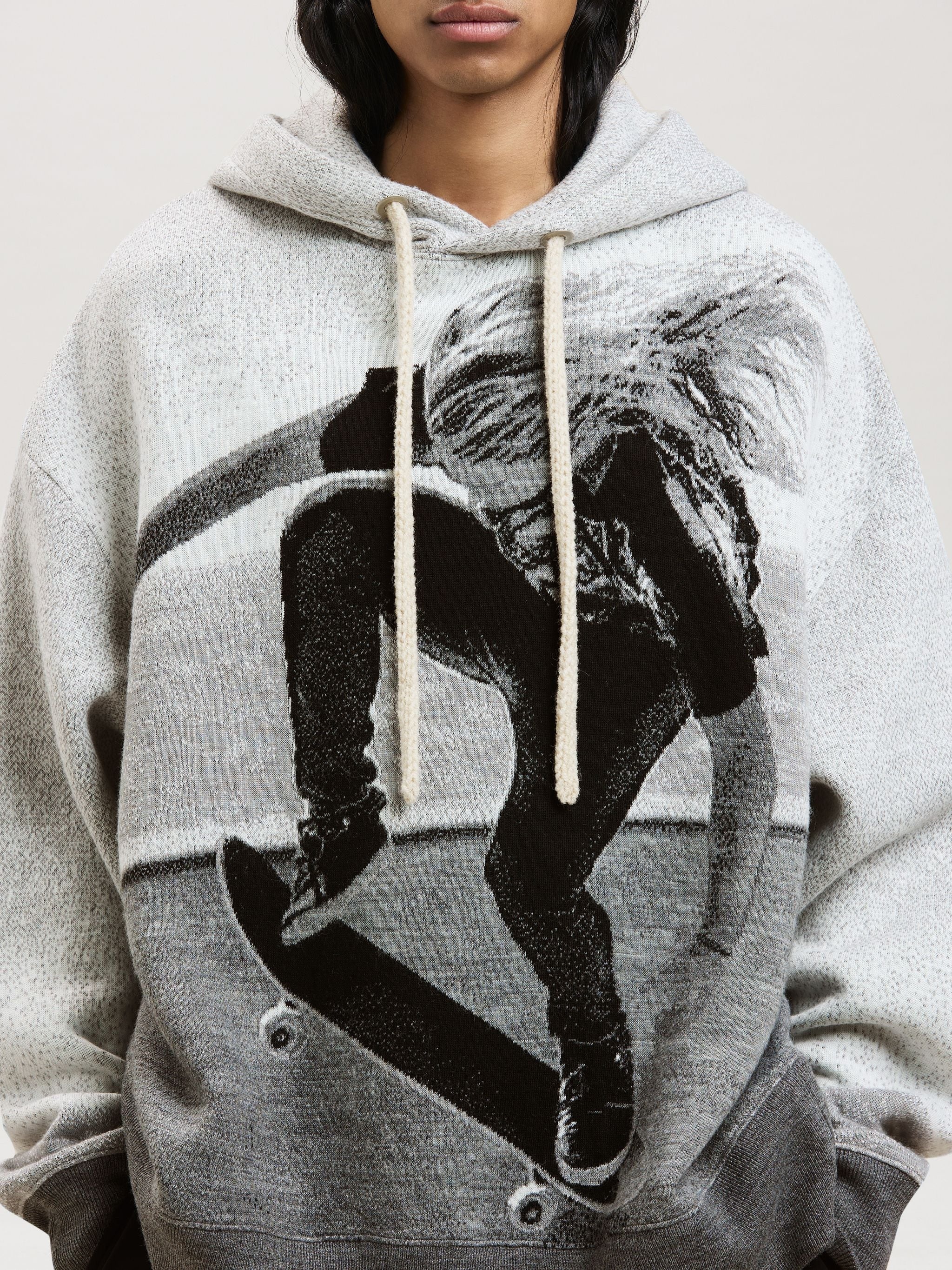 JACQUARD SKATER HOODED SWEATER - 6