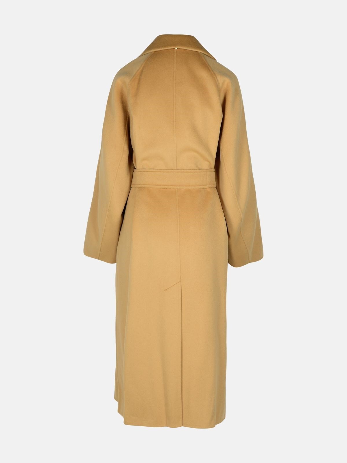 'ORENSE' BEIGE WOOL AND CASHMERE BLEND COAT - 3