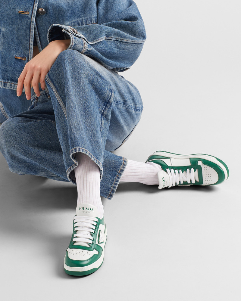 Prada Downtown perforated leather sneakers outlook