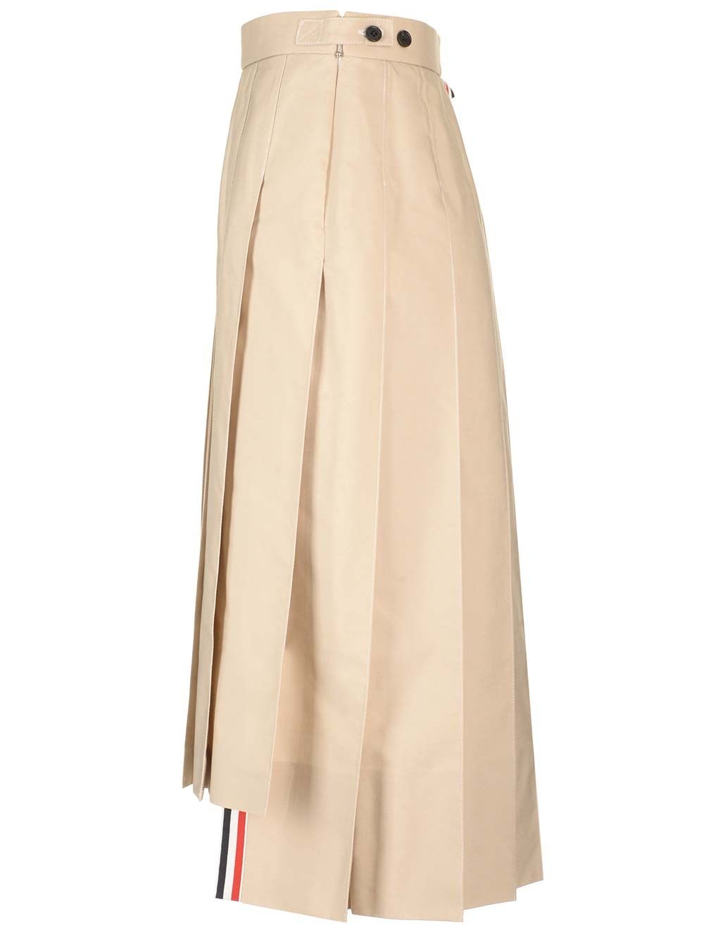 Pleated Midi Skirt Skirts Beige - 3