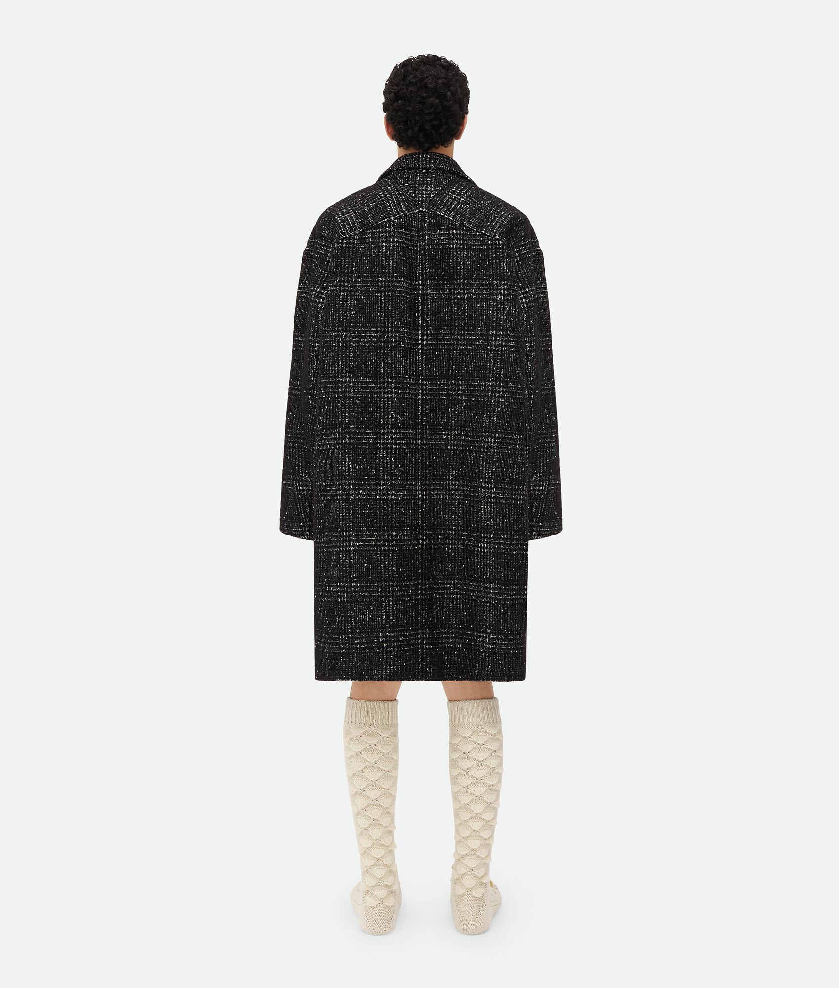 Wool Checked Alpaca Kimono Coat - 3