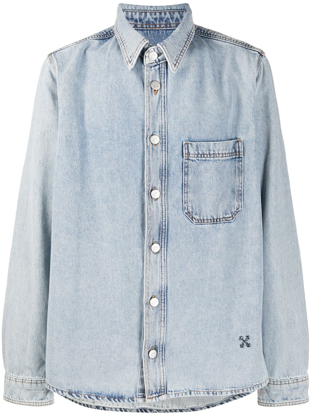 Arrows-motif denim shirt - 1