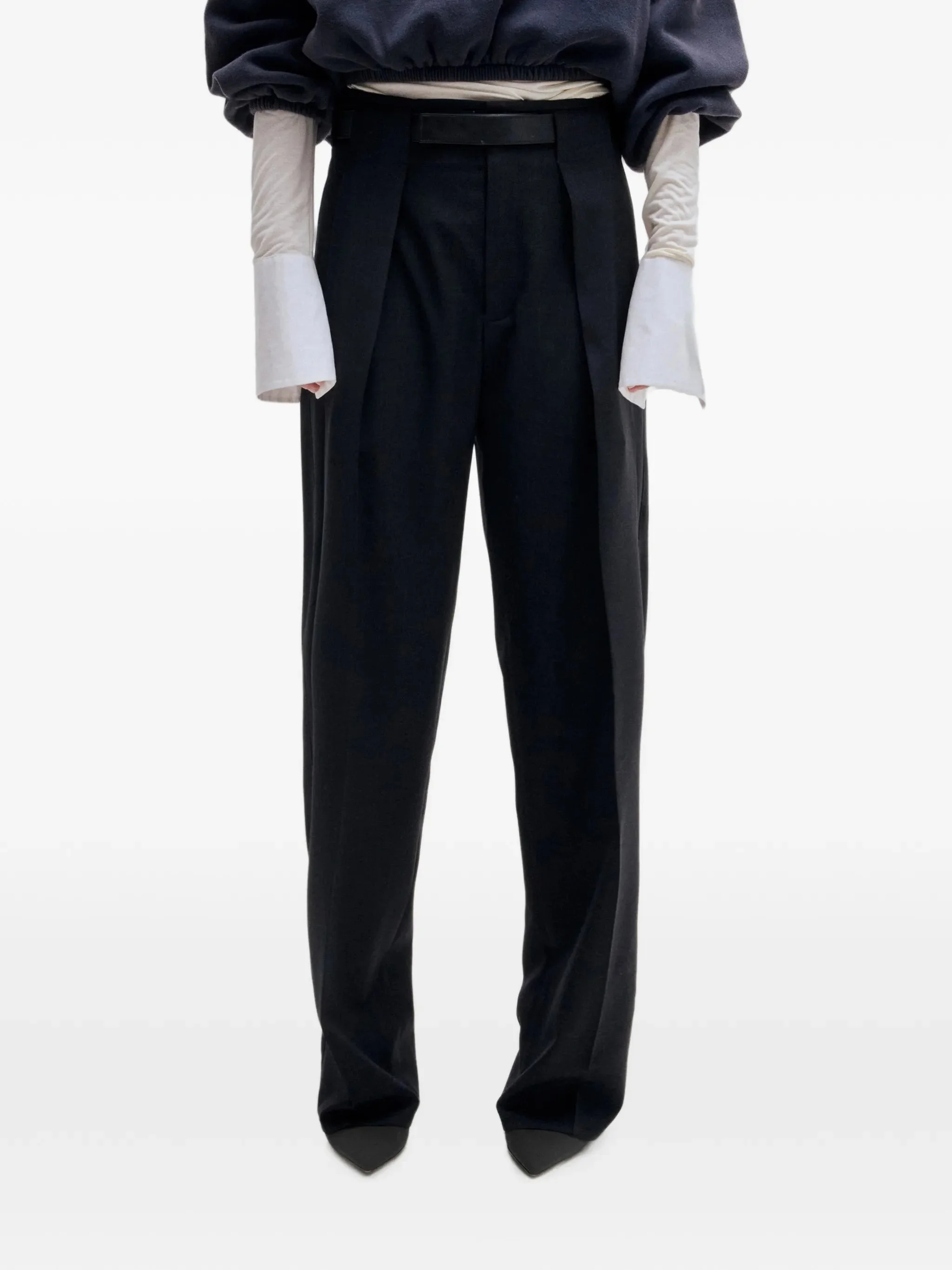 Darkpark Belted Pleated Trousers - 1