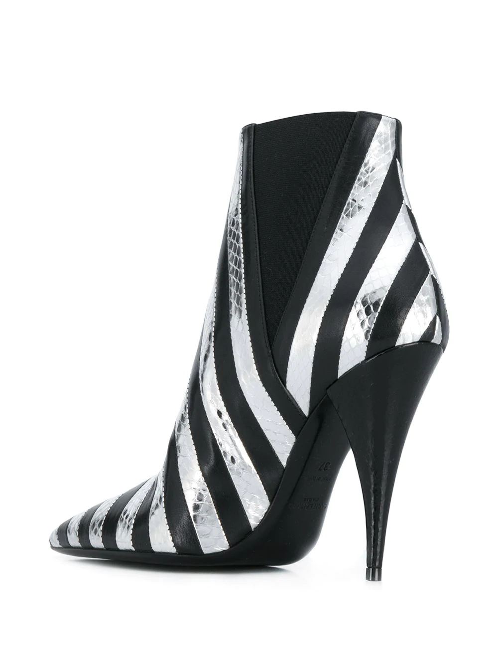 Kiki snakeskin effect striped boots - 3