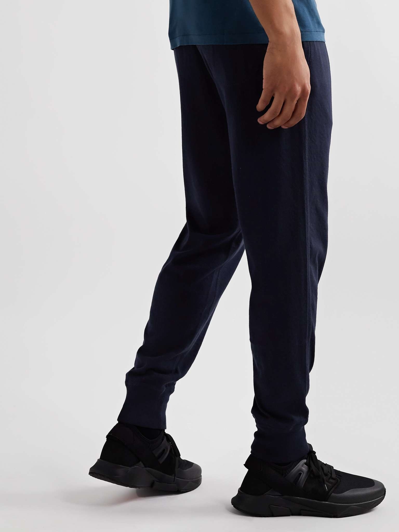 Slim-Fit Tapered Cotton, Silk and Cashmere-Blend Sweatpants - 4