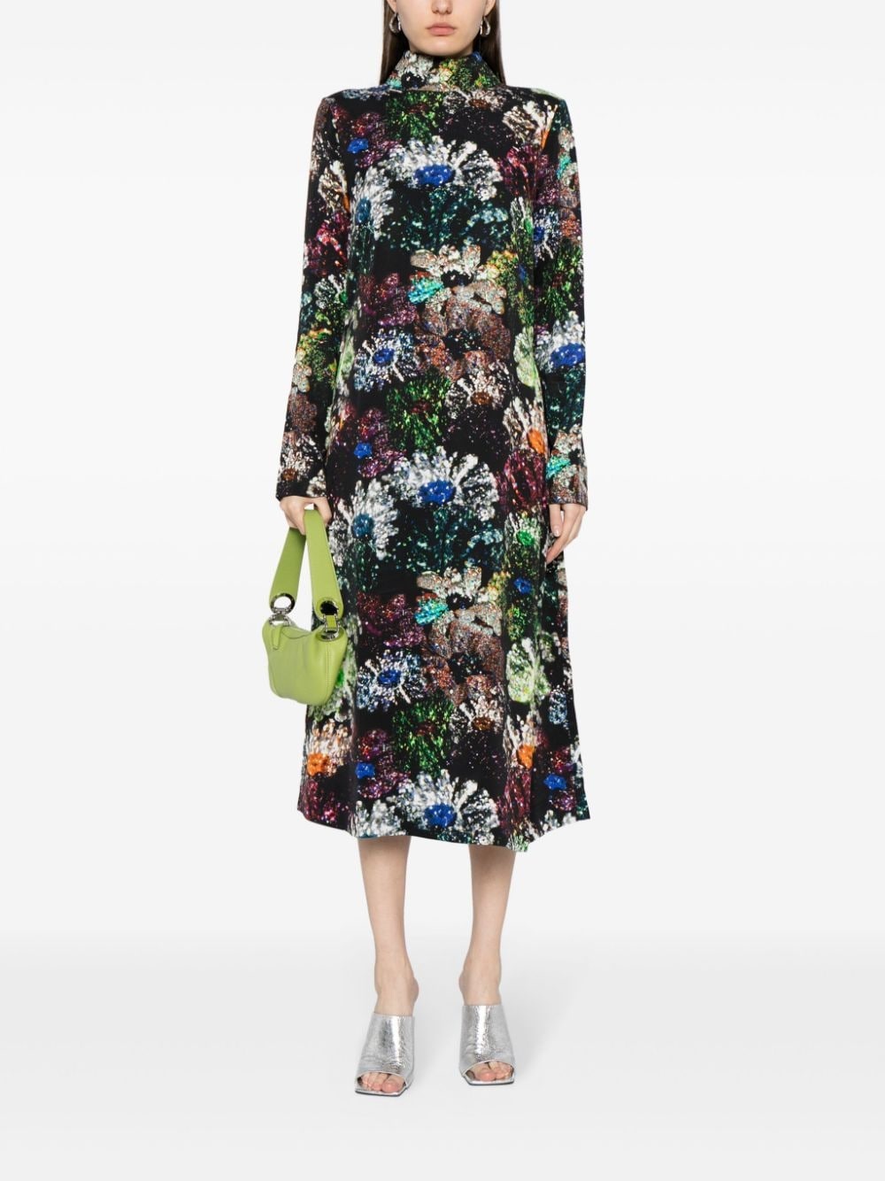 Mille satin midi dress - 2