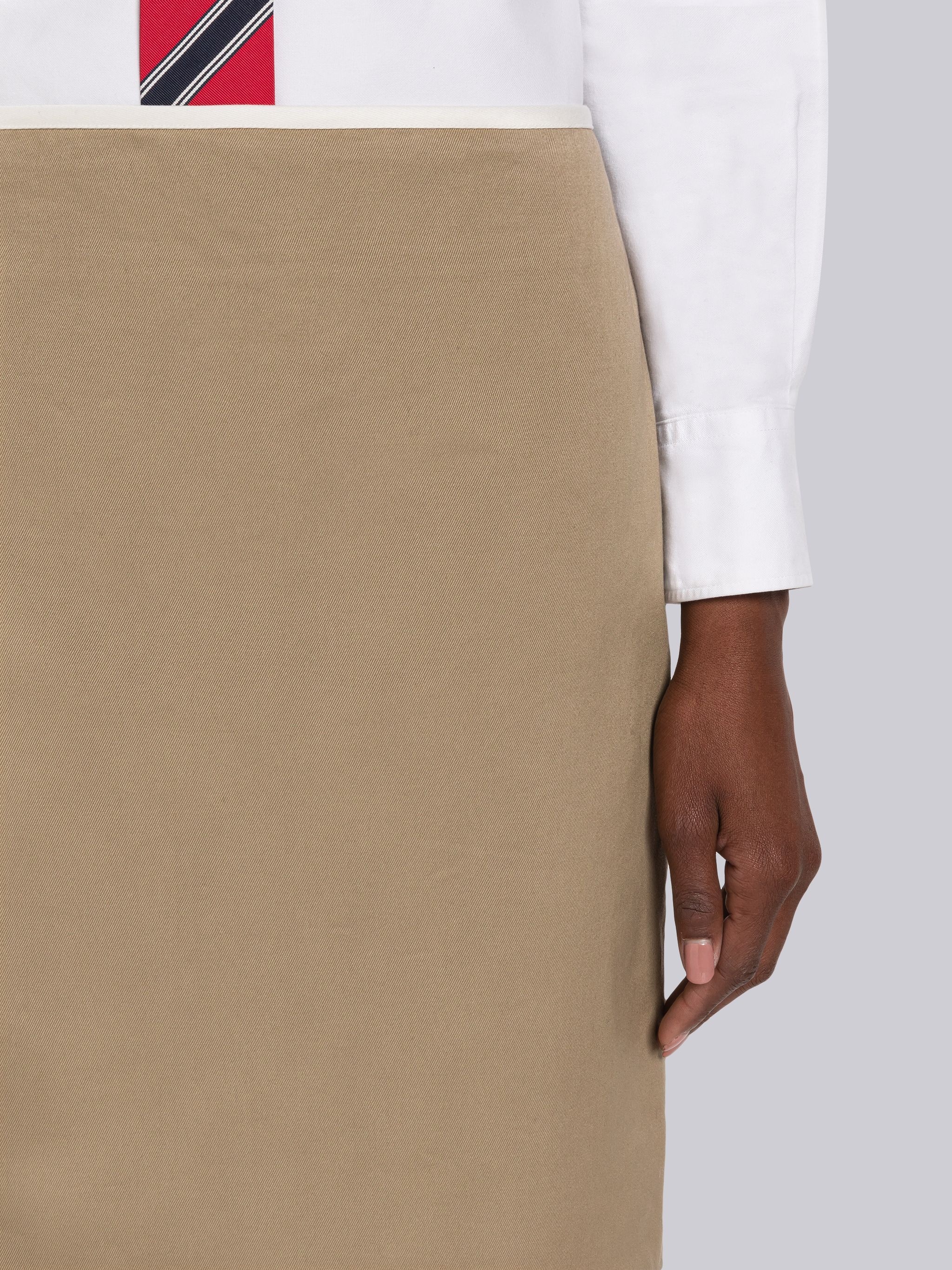 Cotton Twill Low Rise Straight Zip Skirt - 5