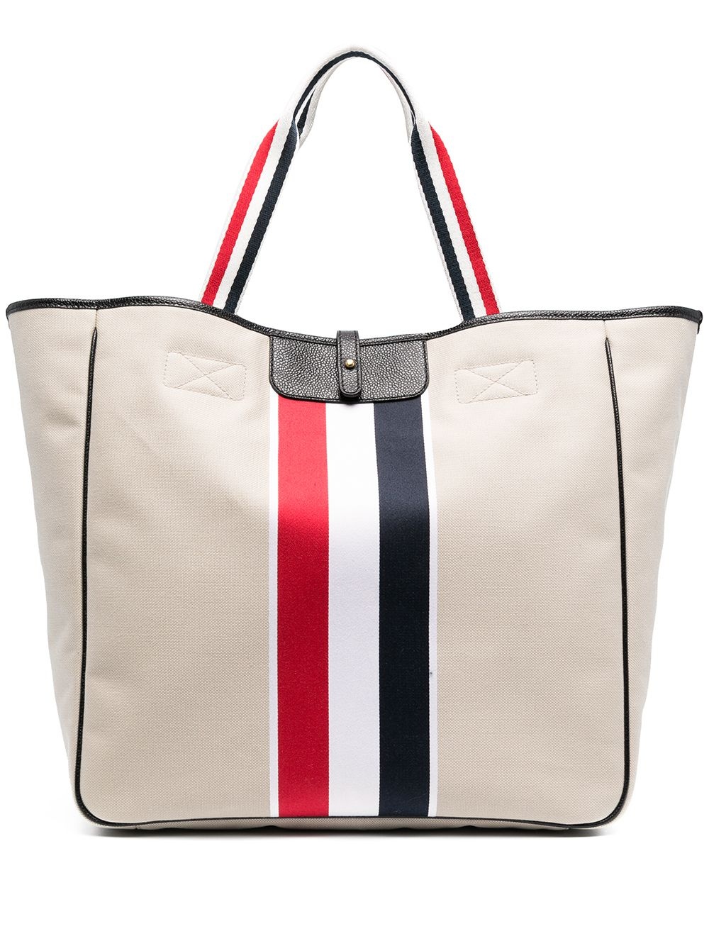 striped canvas tote bag - 1