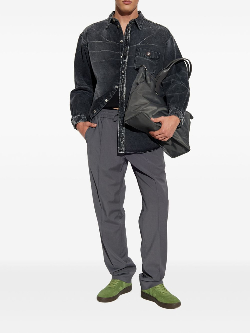 Moschino logo-patch denim shirt outlook