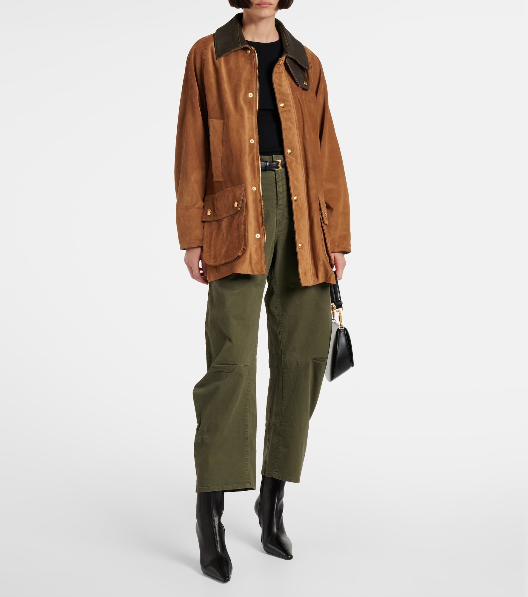Shon cotton twill barrel-leg pants - 2