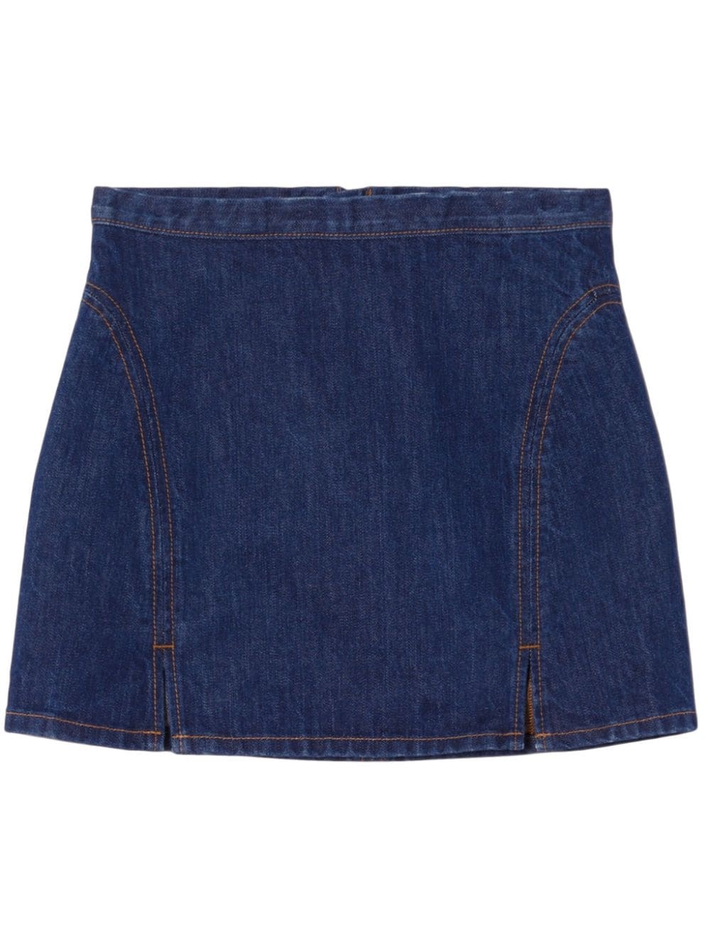 split denim mini skirt - 1