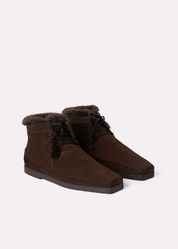 The High top Shearling Moccasin saddle brown - 4