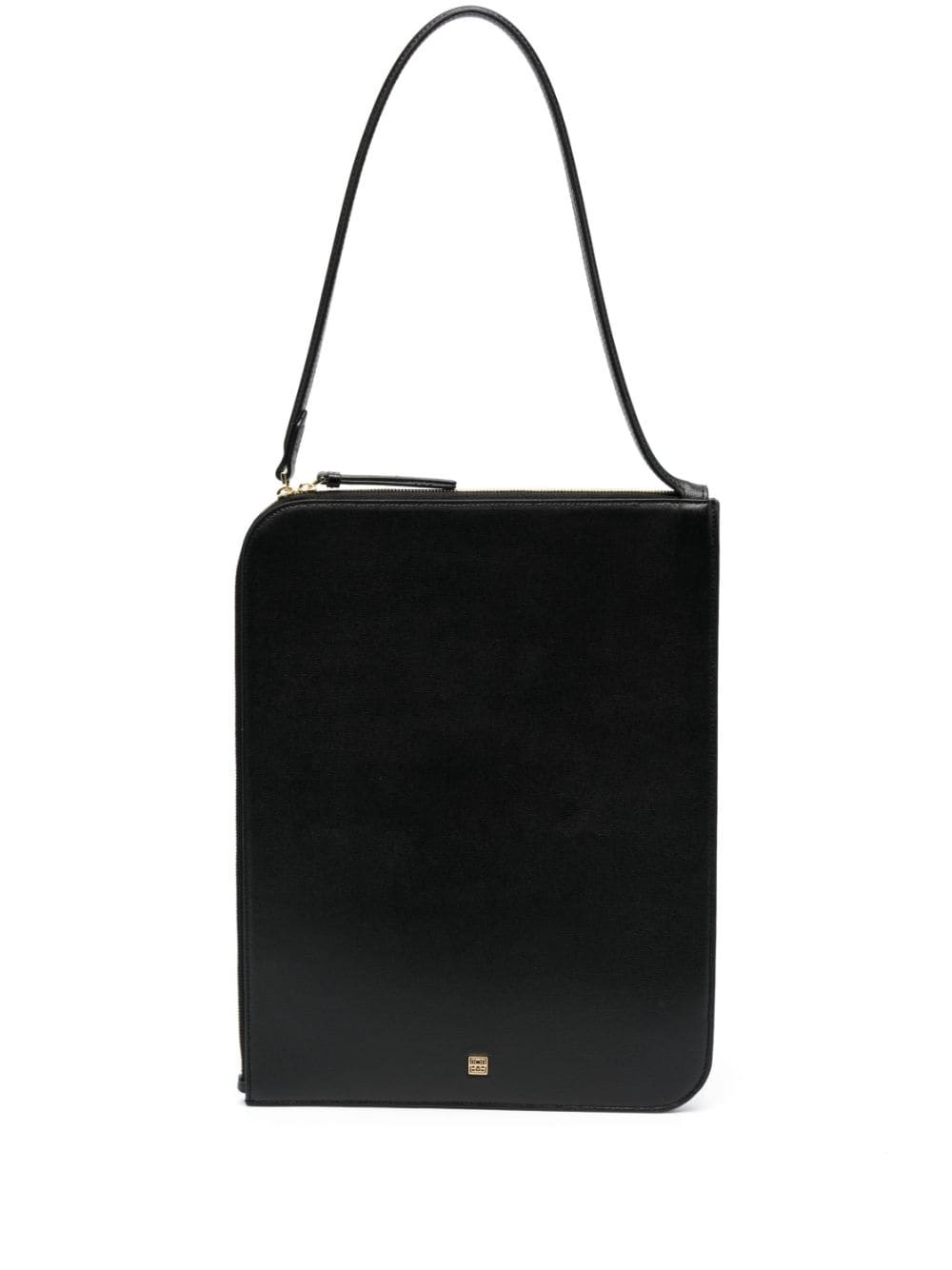 logo-plaque slim shoulder bag - 1