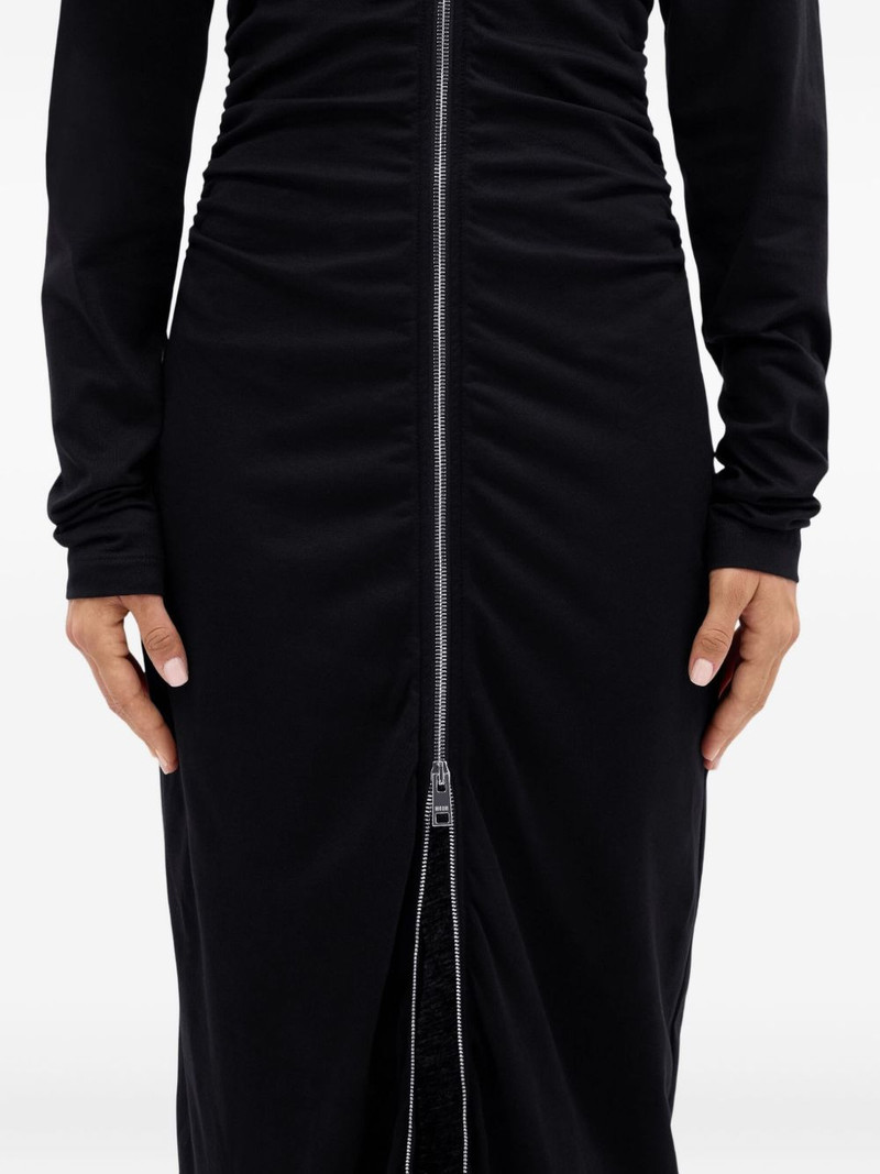 zip-front gathered maxi dress 5