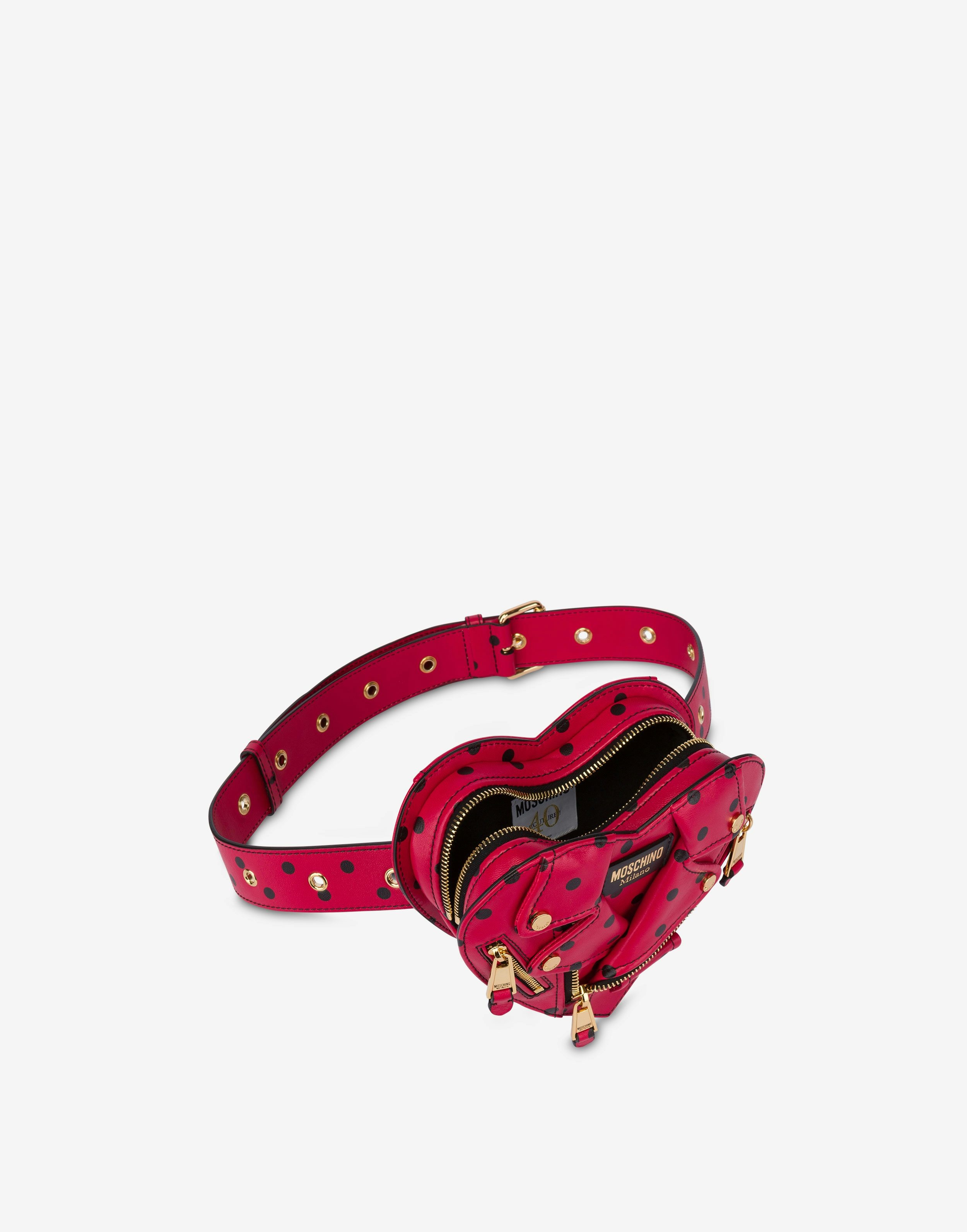 ALL-OVER POLKA DOTS HEART BIKER BELT BAG - 3