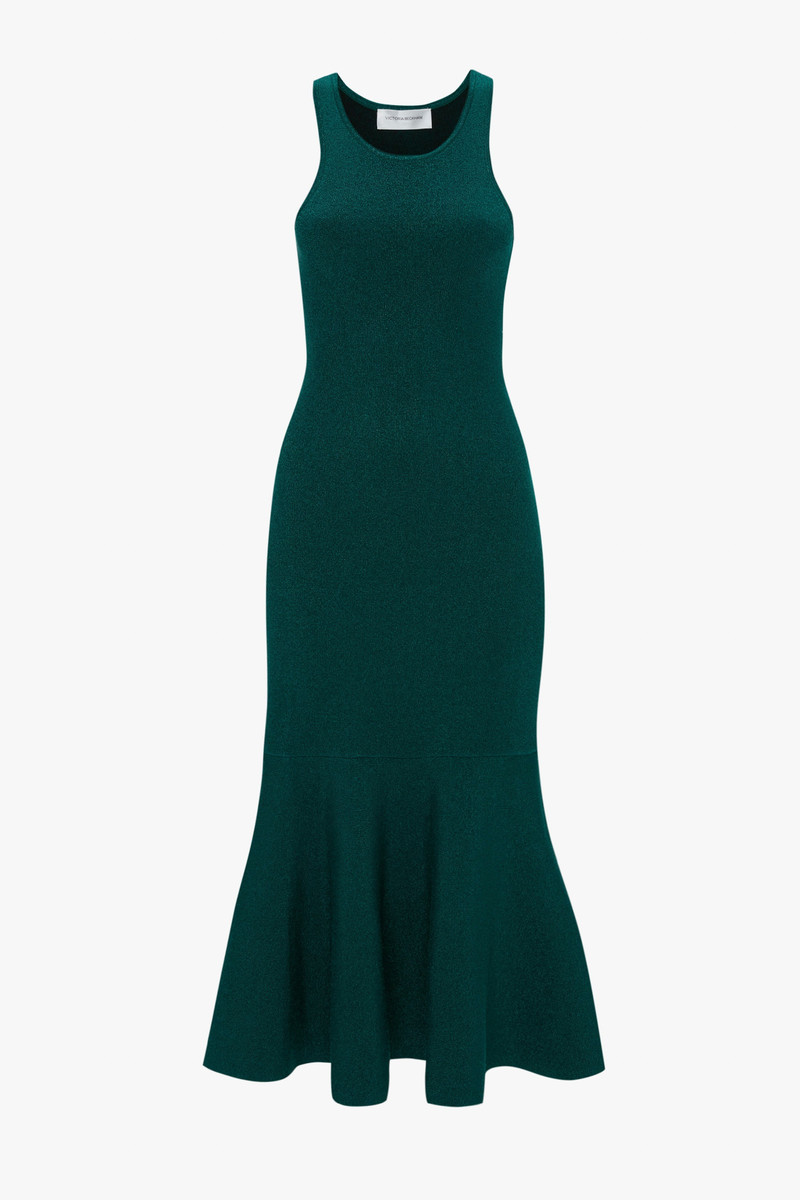 VB Body Sleeveless Dress In Lurex Green - 1