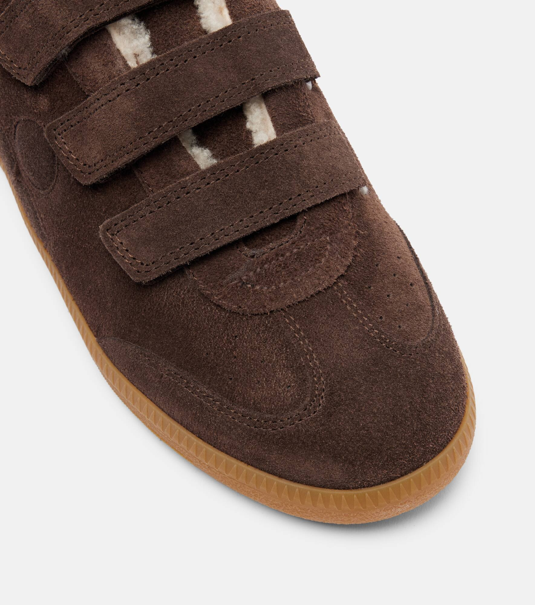 Beth shearling-trimmed suede sneakers - 5
