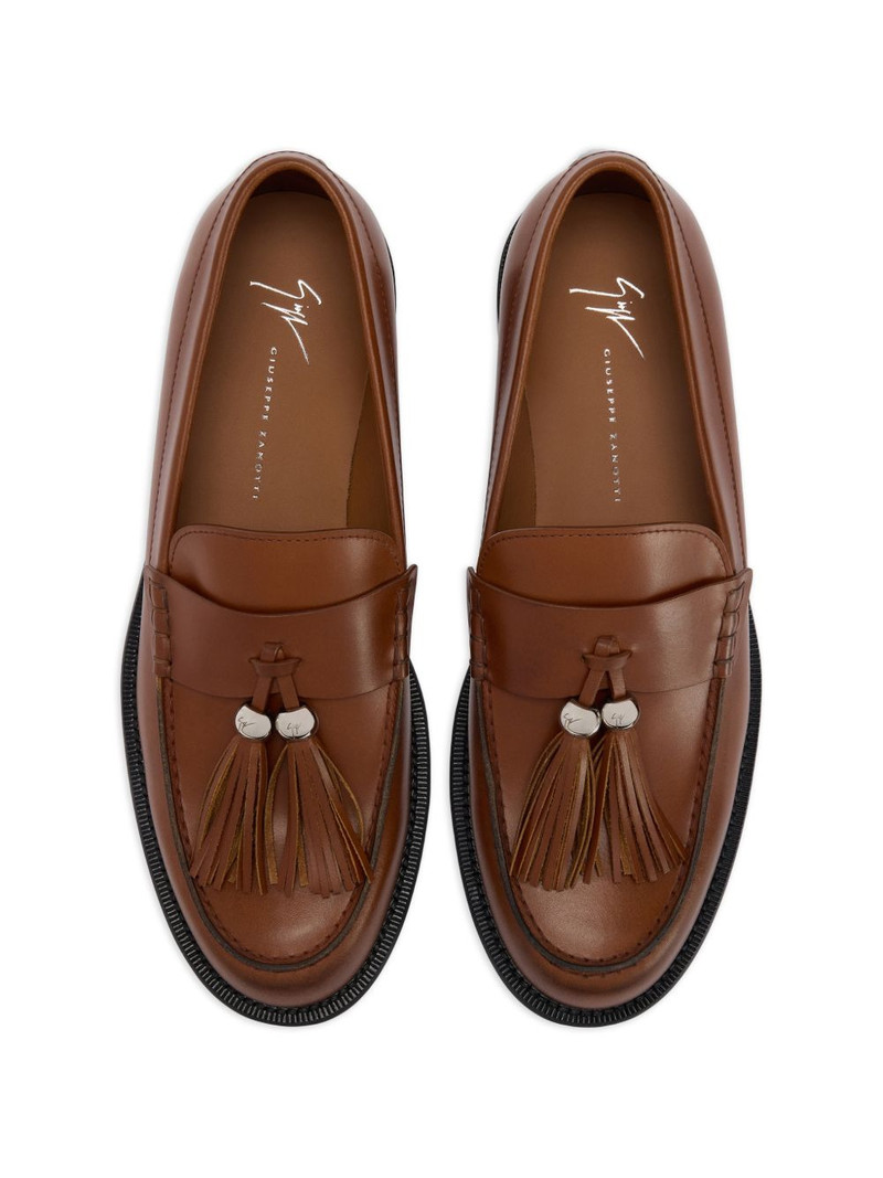 tassel logo leather loafers 4