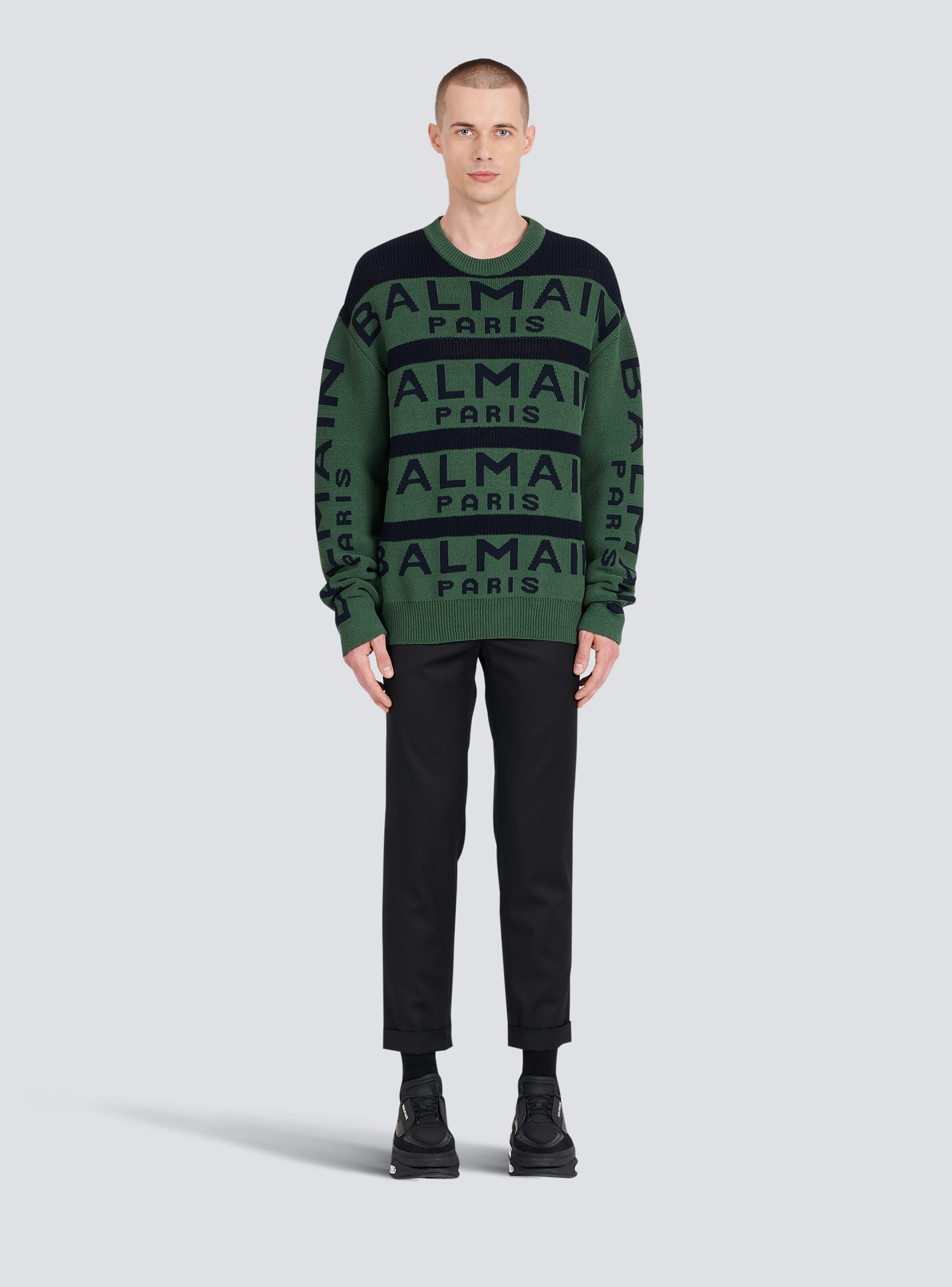 Sweater embroidered with Balmain Paris logo - 3