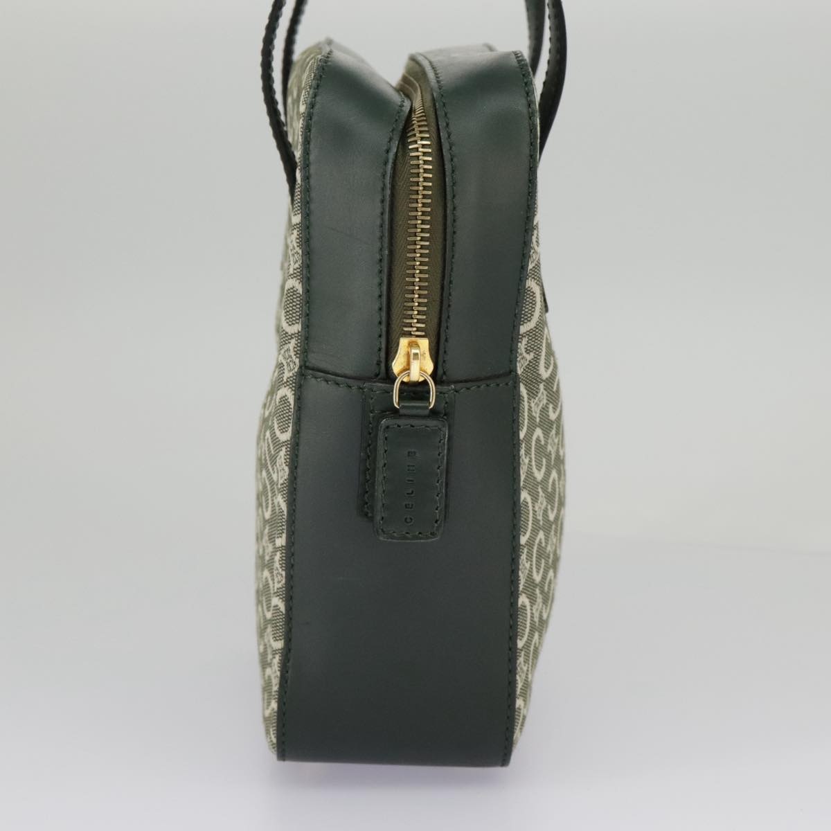 CELINE C Macadam Canvas Hand Bag Gray Gold - 3