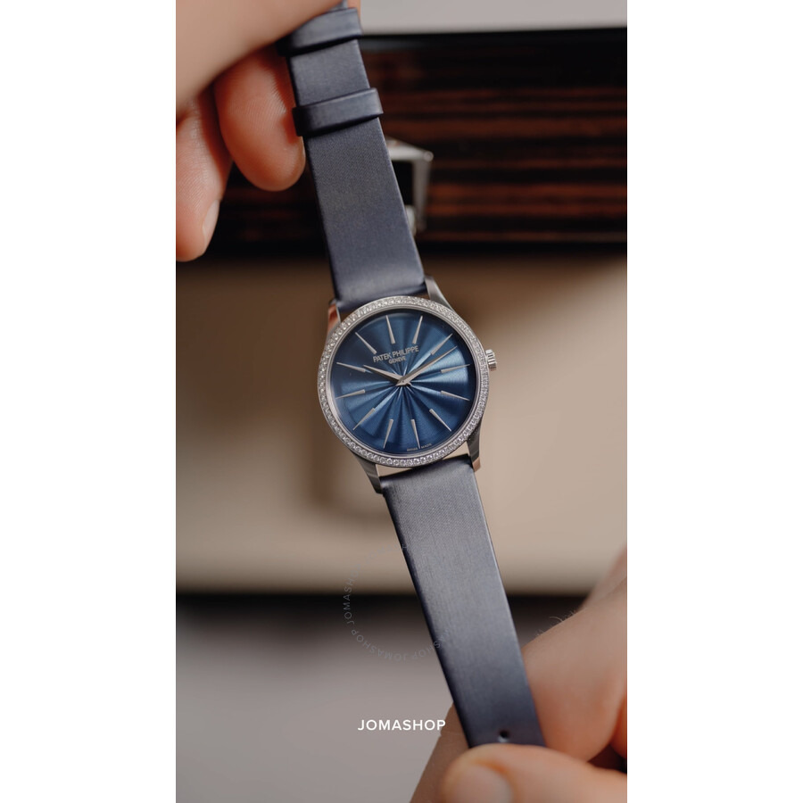 Patek Philippe Calatrava Automatic Diamond Blue Dial Ladies Watch 4997-200G-001 - 6