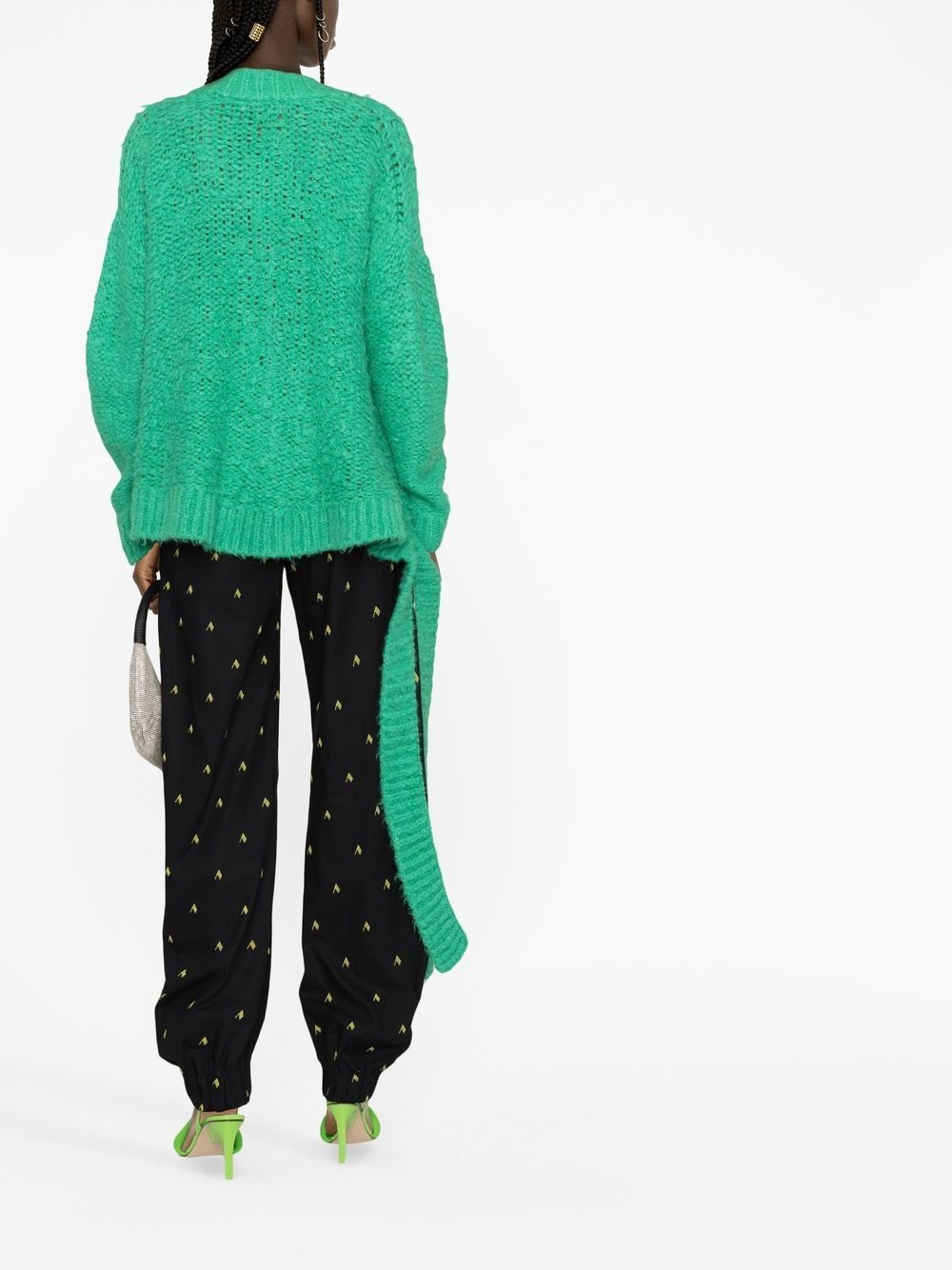 open-knit V-neck jumper - 4
