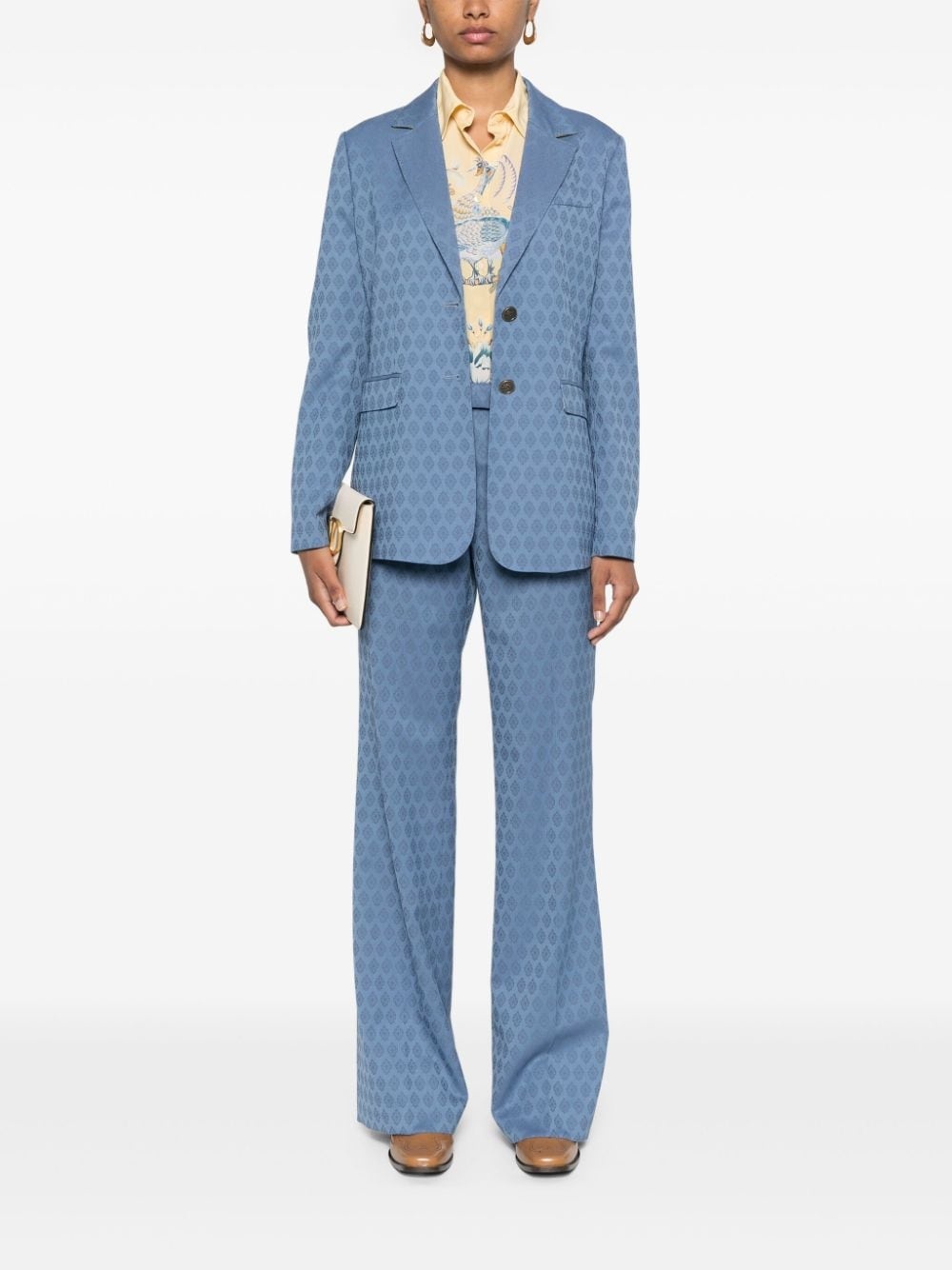 patterned-jacquard wool blazer - 2