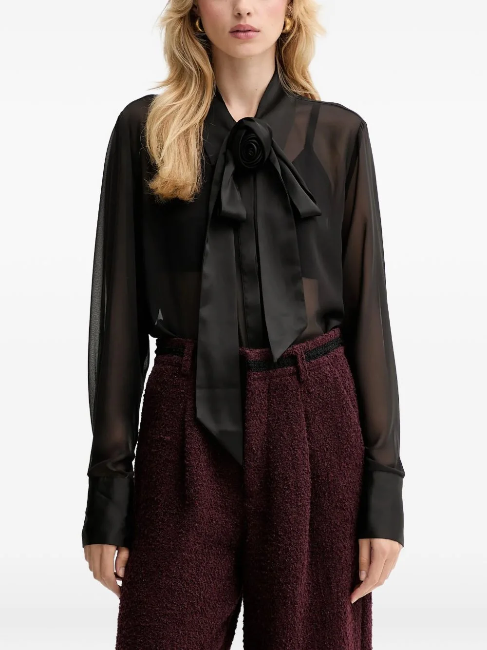 GZlynne bow sheer blouse - 1