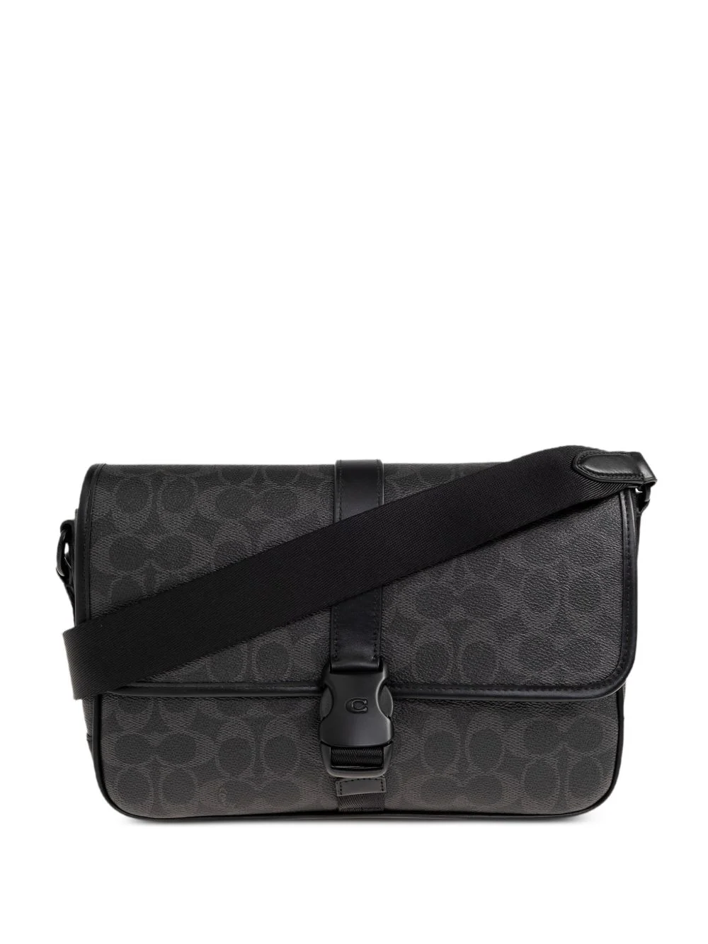 League patterned buckle messenger bag - 1