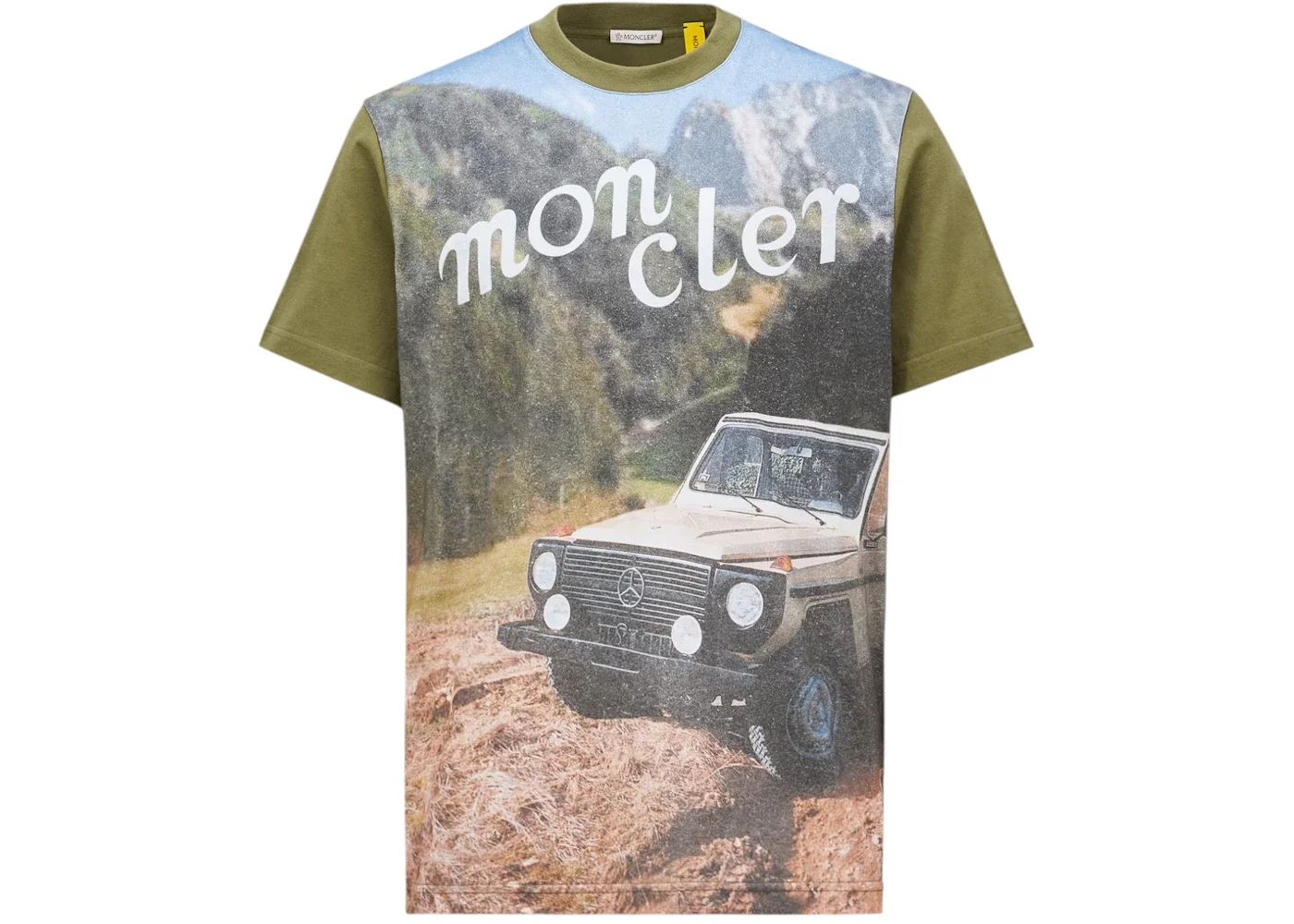 Moncler x Mercedes-Benz NIGO Printed Cotton T-Shirt Olive Green - 1