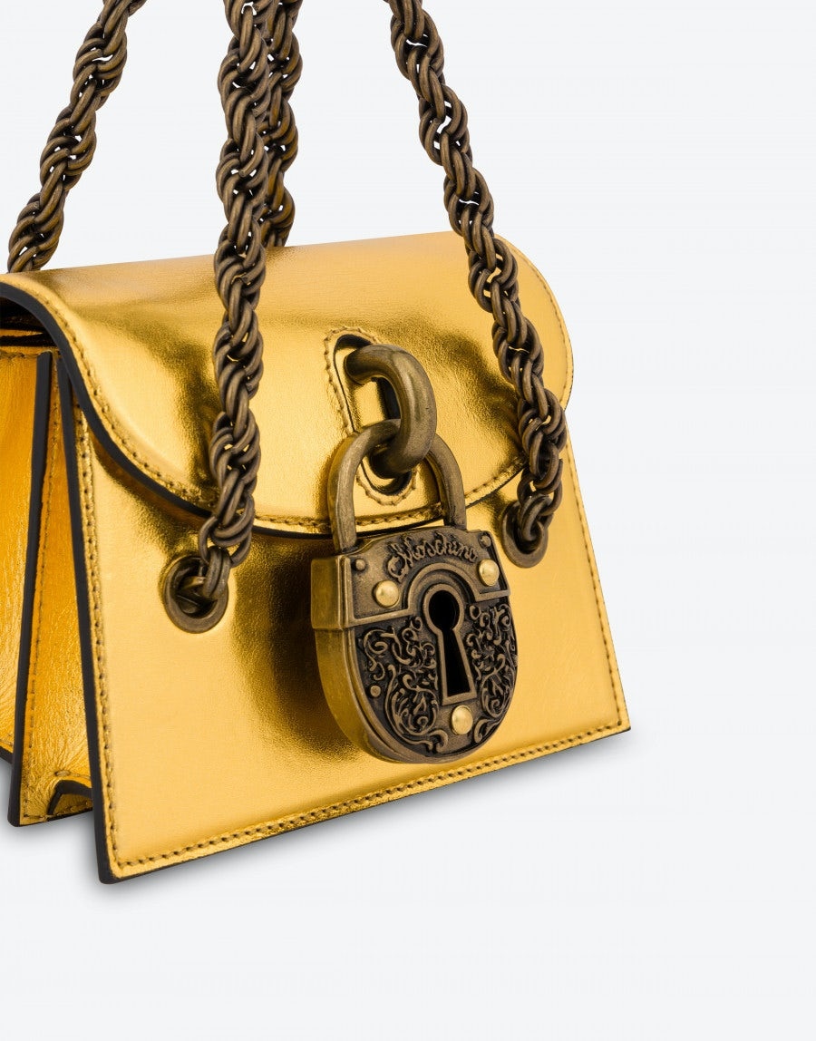 LAMINATED NAPPA LEATHER PADLOCK MINI BAG - 4