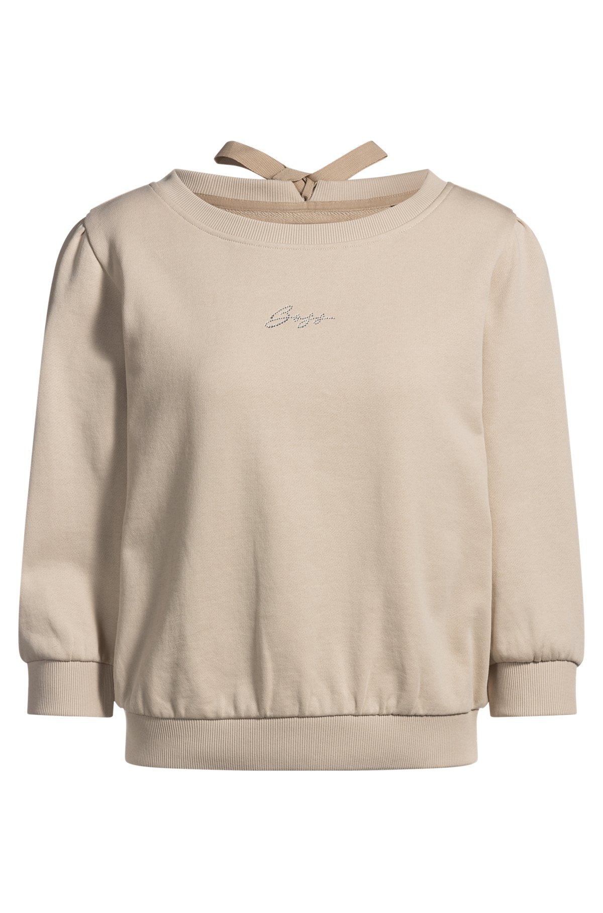 COTTON-TERRY SWEATSHIRT WITH REAR CUT-OUT AND BOW - 1
