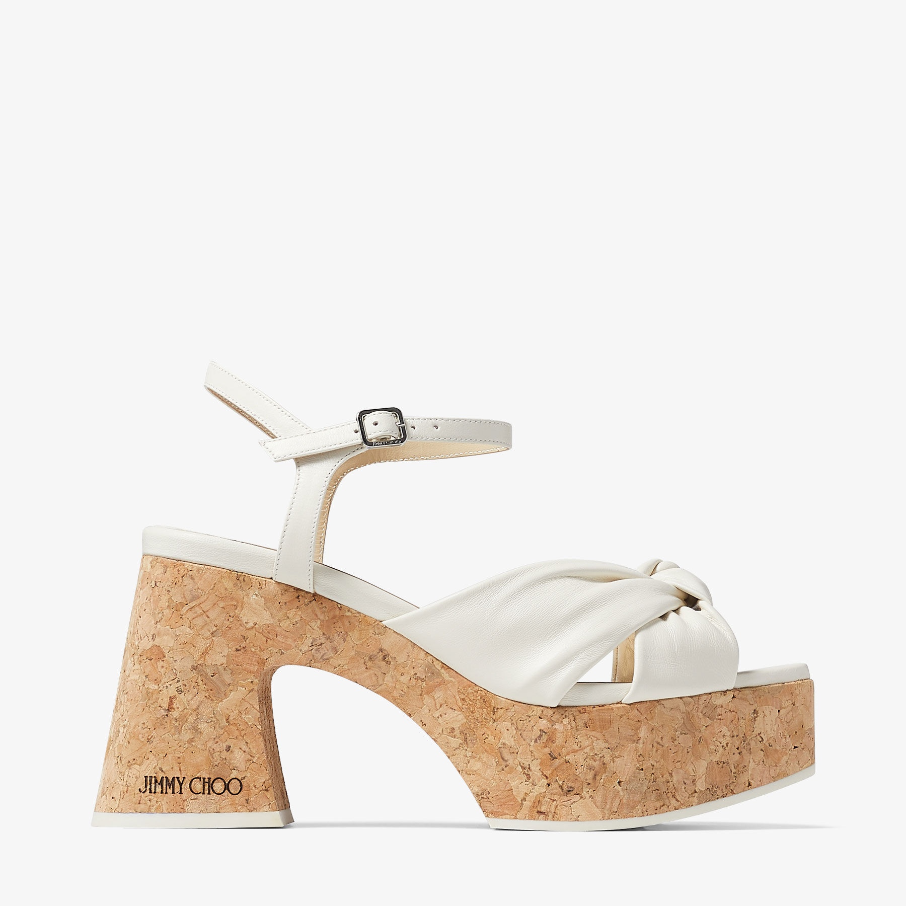 Heloise Wedge 95
Latte Nappa Leather Platform Sandals - 1