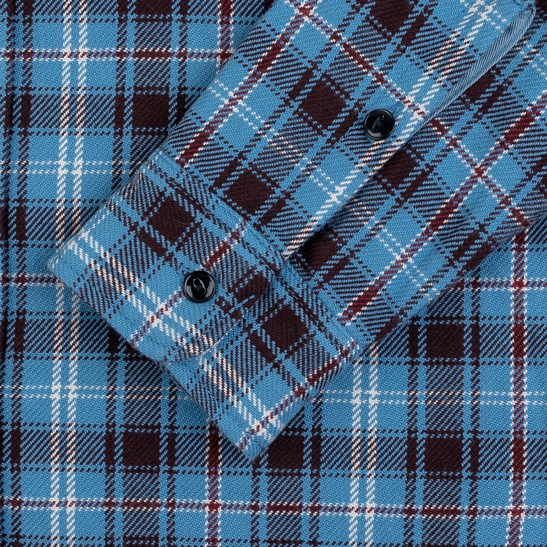 Ultra Heavy Flannel Blanket Check Work Shirt - Sax Blue - 9