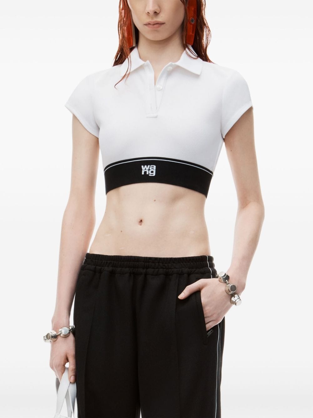 Cheerleader cropped polo top - 3