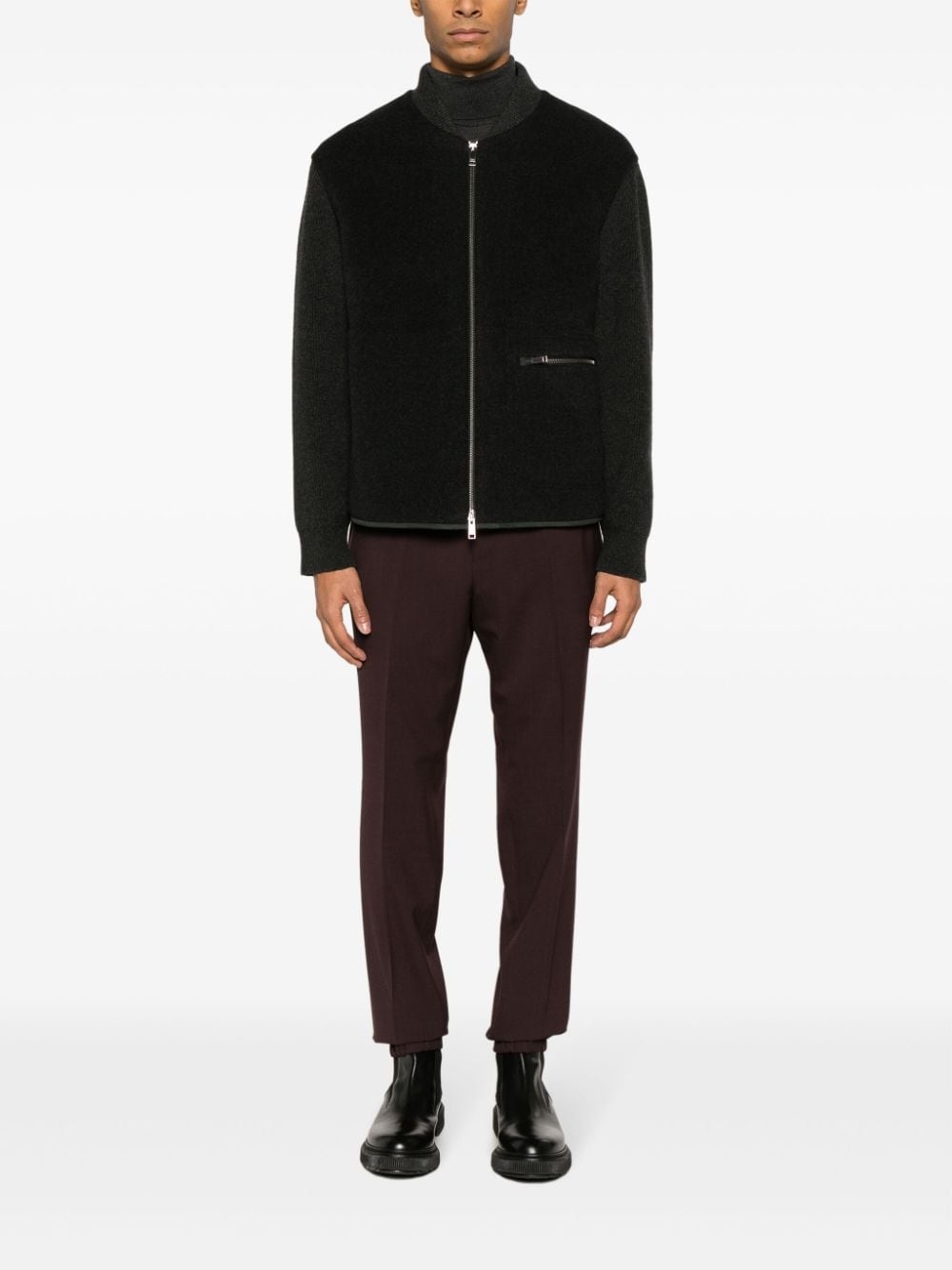 zip-up wool bomber jacket - 2
