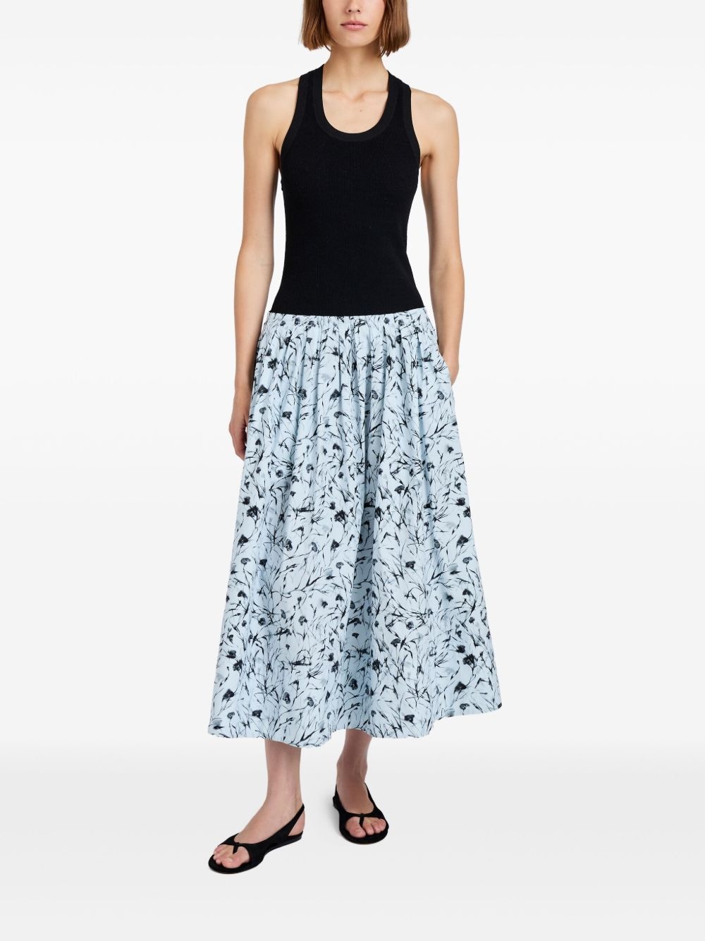 floral-print gathered midi skirt - 2