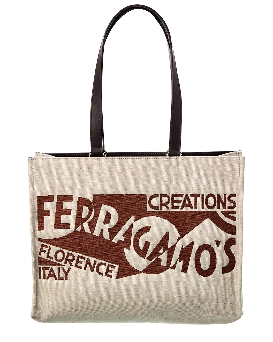 Ferragamo Logo Medium Canvas & Leather Tote - 1